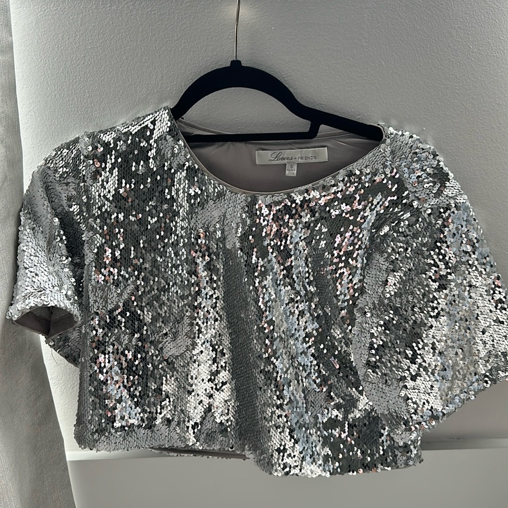 Lovers & Friends Sequined Crop Top